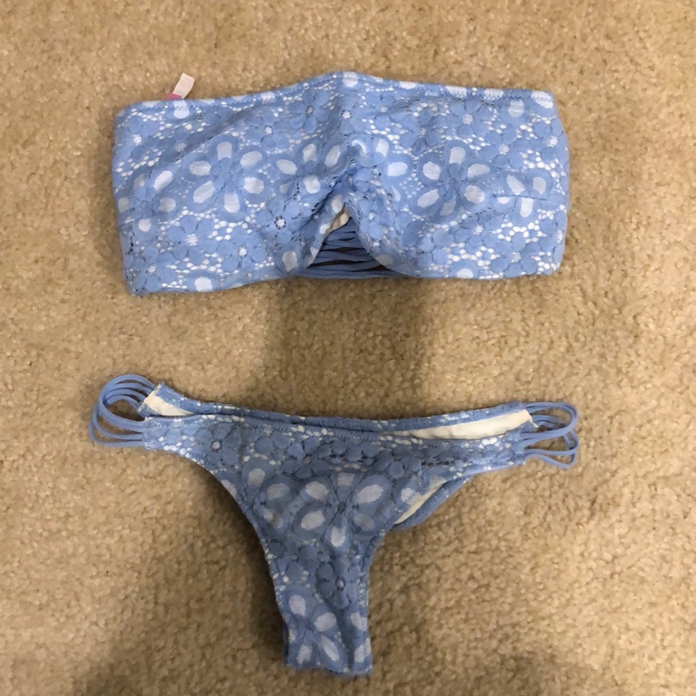 Victoria’s Secret Light Blue Flower Bikini